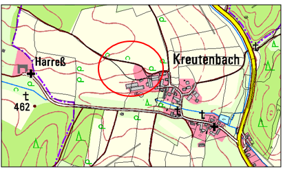 Kreutenbach Weg ins Hinterholz Übersicht