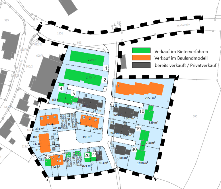 Grundstücksplan Südhang Verkaufsphasen Grundstücksplan Südhang Verkaufsphasen